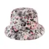 Nuevo Sombrero de Pescador de Felpa Otoño/Invierno 2026 para Mujer, Cálido, Protección para las Orejas, Sombrero de Invierno, Piel Sintética de Visón, Estampado de Leopardo Colorido, Transfronterizo para Mujer
