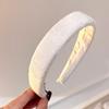 Nueva Diadema Bordada China para Mujer Color Sólido Flor Esponja Parte Superior Craneal Alta Clips para el Cabello Franceses Patrón de Sentido de Alta Gama Accesorios para el Cabello que Combinan con Todo