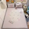 Conjunto fofo de três peças de tapete gelado estilo cartoon, impressão digital Classe A com design de padrão grande, tapete macio lavável à máquina