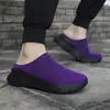 Zapatillas casuales de punto transpirable sin cordones transfronterizas para parejas, zapatos de moda streetwear para hombres y mujeres al por mayor
