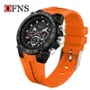 Reloj para Estudiantes Nuevo Ofns Resistente al Agua Luminoso Tres Ojos Seis Manecillas Reloj Casual Multifuncional de Negocios para Hombre Reloj de Cuarzo