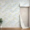 Paneles de pared autoadhesivos IXPE transfronterizos, azul claro con patrón de mármol dorado, acabado brillante, venta al por mayor de rollos de revestimiento de pared