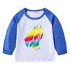 2023 Transfronterizo Nuevo Primavera y Otoño Camiseta Infantil Cuello Redondo Base Manga Larga Top Camisa Base Camiseta de Algodón para Bebé Niños Moderna