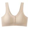 Sujetador de ropa interior para mamá para mujeres de mediana edad y mayores, estilo chaleco, con hebilla delantera, talla grande, fino, sin marcas, sin aros de acero.