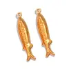 Múltiples Estilos de Accesorios de Joyería de Acero Inoxidable 304, Chapado en Oro Real Colgantes Doble Cara Huecos de Animales, Conchas, Estrellas de Mar, Peces