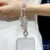 Cadena para Teléfono Móvil de Perla de Cristal Doble Capa Linda Aleación Corazón de Chica Kt Cadena Colgante Versátil Colgante para Funda de Teléfono Móvil Cordón Venta al por Mayor