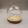 Bake Cake Decorativo Bola Hemisférica Tulipán Luz Nocturna con Lámpara Soporte de Madera diy Hecho a Mano Corcho Cubierta de Vidrio