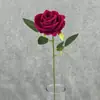 Rosa Veludo Pérola Única Flor Artificial Simulação Casamento Decoração Casa Hotel Cenário Rosa Única