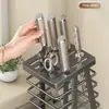 Encimera de Cocina Multifuncional Portacuchillos Estante de Almacenamiento para Cuchillos Bloque de Cuchillos Portapalillos Doméstico Estante de Secado de Cuchillos de Cocina Integrado Almacenamiento YX