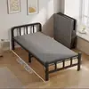 Cama individual plegable, portátil y fácil de usar, adecuada para siestas en la oficina, uso doméstico y como cama de tablero duro para apartamentos de alquiler; también disponible como cama de hierro forjado