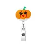 Varita Mágica Calabaza Fantasma Estilo Fieltro Doctor Portapase de Insignia Retráctil Enfermera Carrete para Insignia Portaid Holder Giratorio Retráctil