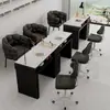 Mesa y Silla para Manicure Estilo Crema Económico Individual/Doble Lujo Ligero Multifuncional Mármol Estilo Chino Mesa para Manicure