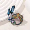 Broche Série Colorida Banhada de Plantas e Flores para Mulheres, Corsage de Luxo Colorido Borboleta Folha Incrustada com Diamante Pérola