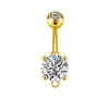 Piercing de Ombligo Amazon Acero Inoxidable 316L con Circonita Estilo Europeo y Americano Anillo de Ombligo Personalizado con Pedrería Joyería para Piercings Corporales