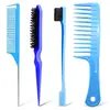 Peine de dientes grandes para el hogar transfronterizo al por mayor peine para rizar el cabello peine de aguja de acero peine de cola de rata cepillo para el borde de las cejas peine de plástico para el cabello