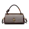 Bolso de Hombro Vintage Texturizado Otoño Nuevo Cuero de Cera de Aceite Bolso de Mano para Mujer Bolso Cruzado de Moda Versátil con Compartimento