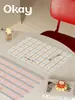 Jogo Americano de Couro Xadrez Branco Cremoso, Estilo Coreano, Versátil, Impermeável, À Prova de Óleo, Limpável com Pano, Não Lavável, Tapete de Isolamento Térmico, Mouse Pad de PVC, Suporte para Tigela