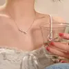 Estilo Japonés y Coreano Fresco y Dulce Nuevo Estilo Collar Latido del Corazón Femenino Nicho Personalidad Moderno ins Celebridad de Cyber Cadena de Clavícula Cadena