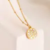 Lele Jewelry Amazon Wish Comercio Electrónico Transfronterizo Collar para Mujer Europeo y Americano Cadena para Clavícula Colgante Creativo Tarjeta Árbol de la Vida