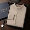 Nuevo Suéter de Cachemira para Hombre Otoño e Invierno, Suéter Cálido Capa Base, Suéter de Cuello Alto Medio, Cardigan Holgado de Moda, Chaqueta con Cremallera