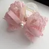 Estilo francês Super Fairy Lace Bow Hairpin Princess Hair Scratch Back of Head Half Tie Hairpin Disc Shark Clip Acessórios para o cabelo