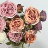 Borda tostada de 3 cabeças Austin multi-cabeça borda queimada retrô rosa decoração de casa decoração sala de estar mesa decoração floral