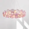 Lustre vintage de sala de estar em Murano estilo francês, luz principal de luxo leve, luminária criativa colorida de vidro de designer para sala de jantar e quarto