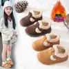 Botas de Nieve para Niños, Zapatos de Algodón Gruesos Grandes para Niñas, Zapatos Nuevos de Invierno Cálidos tipo Birkenstock, Botas de Algodón Antideslizantes con Forro de Felpa para Bebés Niñas