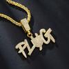 Collar Largo con Colgante de Letra Full Diamante de Aleación Nuevo Producto Transfronterizo Joyería Estilo Hip-Hop para Hombres Precio Bajo de Fábrica Venta al por Mayor