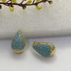 Pendientes de Zirconia con Forma de Semilla de Melón de Nuevo Estilo Transfronterizos, Pendientes Sencillos y Únicos con Forma de Gota de Agua, Pendientes de Diamante Multicolor Incrustados en Cobre en Stock