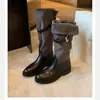 Fivela de Cinto Aumentadora de Altura 2026 Botas Femininas Botas de Cano Alto Cavaleiro Cavaleiro Botas de 4cm Outono Inverno Patchwork Ocidental Novo Feminino Mulheres