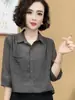 Camiseta de manga corta de algodón de alta gama para mujer, estilo occidental, reductora de edad, informal, fina, de verano