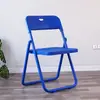 Silla Plegable de Plástico, Taburete Doméstico, Silla Moderna de Moda para Fotos, Silla de Oficina para Dormitorio, Silla para Conferencias y Capacitación, Silla con Respaldo