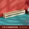 Soporte de Exhibición de Sushi para Buffet Rectangular Cocina Japonesa Plato de Cerámica Plato de Postre Estante de Tres Niveles Mesa de Madera Maciza Comercial