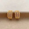 Brincos de Bola em Forma de C com Zircônia Versáteis de Moda Europeia e Americana Exclusivos de Alta Qualidade Leve Luxo Design de Alta Qualidade Brincos para Mulheres