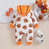 Ropa Infantil de Comercio Exterior Halloween Mameluco para Bebé Otoño Nuevo Calabaza Manga Larga con Capucha Ropa para Gatear de Niño Ropa para Bebé