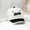 Gorra con Visera de Pato para Niños Estilo Coreano para Exteriores Gorra Simple de Medio Malla con Letra de la Suerte Gorra de Béisbol para Niños Comercio Exterior