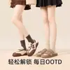 Calcetines nuevos de algodón de Xinjiang para mujer para primavera y otoño, transpirables, antibacterianos, resistentes al olor, de color liso, calcetines de media pantorrilla sin costuras con puños holgados que no aprietan las piernas