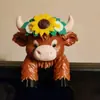 Creativo Lindo Práctico Portátil Nueva Vaca de las Tierras Altas Compañero de Monitor Decoración de Vaca de las Tierras Altas