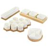 Maceta para Suculentas Maceta Simple de Porcelana Blanca Juego de Macetas de Cerámica Rectangular con Bandeja Maceta Creativa para Suculentas Grande