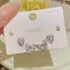 Set de Aretes Delicado y Exquisito con Aguja de Plata S925, Estilo Nuevo, Lujo Ligero, Sensación de Alta Gama, Tres Pares de Aretes de Circonia Super Brillantes para Mujer