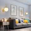 Luminária de Parede de Vidro Estilo Europeu para Sala de Estar, Estudo, Escada, Sótão, Quarto, Cabeceira, Luminária de Corredor LED, Cabeça Única, Economia de Energia, Luxo Leve