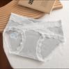Calcinha de Algodão Antibacteriano Grau 7A para Meninas, Algodão Antibacteriano Entrepernas Cintura Média Renda Floral Tamanho Grande Cobre o Quadril Calcinha Feminina