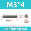 Tornillo de fijación con punta de acero inoxidable 304 DIN914, sección cónica, sin cabeza, con hexágono interior, M2-M12