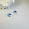 Joyas Lingge Estilo Vacacional Europeo y Americano Pendientes de Aro Pequeños Geométricos de Colores Dulces Pendientes de Resina Brillantes Estilo Fresco Ins
