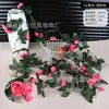 Enredaderas de Rosas Simuladas, Paisajismo de Interiores, Flores Falsas de Plástico, Decoración de Bodas, Plantas Decorativas de Enredaderas para Sala de Estar Venta al por Mayor