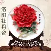 Nuevo Porcelana de Peonía de Luoyang Gama Alta Decoración de Entrada de Casa Gabinete de Vino Boda Regalo de Inauguración Adornos Cerámicos Venta al por Mayor