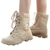 Suministro Transfronterizo de Botas Nuevas de Caña Alta Color Arena para Hombre, Botas de Combate Talla Grande, Botas Delta del Desierto Impermeables, Panama Outdoor