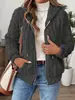 Cárdigan con capucha y cremallera de felpa de doble cara transfronterizo europeo y americano, bolsillo de parche, cárdigan de moda, abrigo de otoño e invierno, estación independiente para mujer
