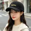 Nueva gorra de béisbol de felpa a cuadros retro para otoño e invierno para mujer, estilo coreano con letras bordadas, moderna y versátil, gorra de béisbol cálida